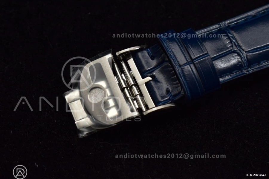 A Dial Chrono Blue Strap ZF Blue on Best 1:1 Portuguese Edition 1019 White SmartChoice Leather IW371620 0406